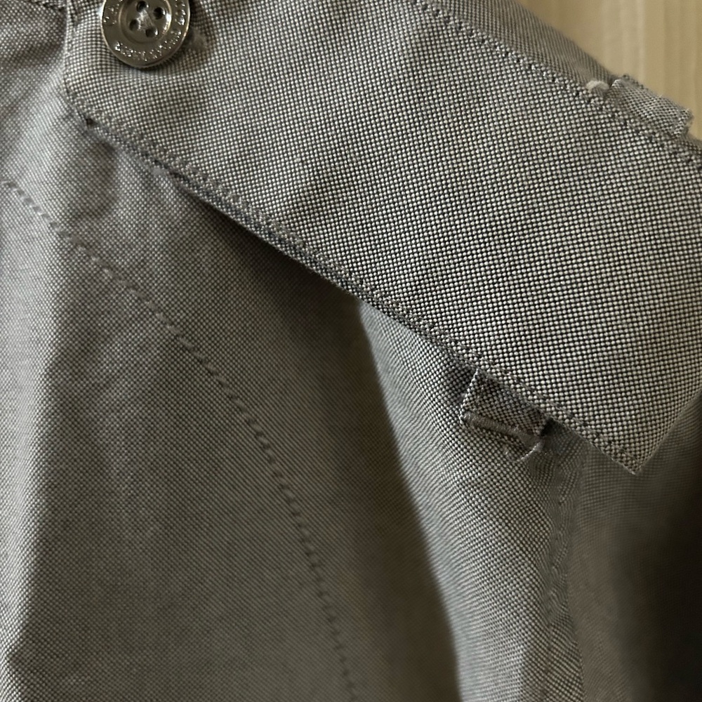 Gray Short Sleeve Button-Up Shirt with Orange Trim - Picture 6 of 6